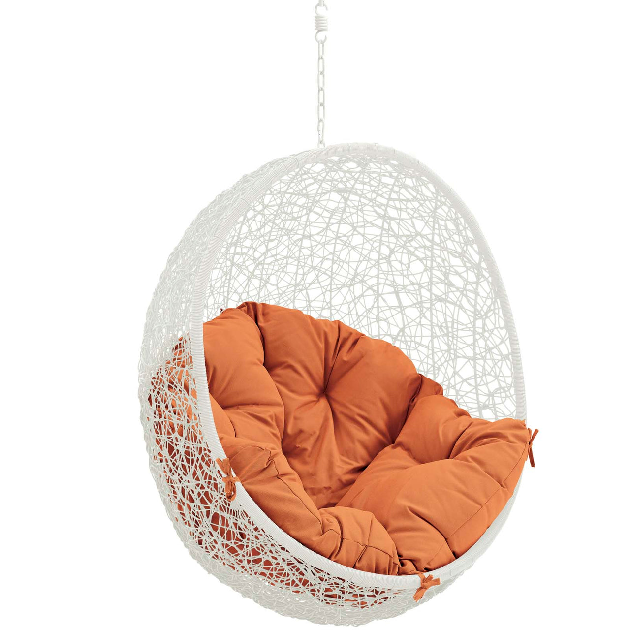 Shell Alfresco Swing Chair w/o Stand, White & Orange