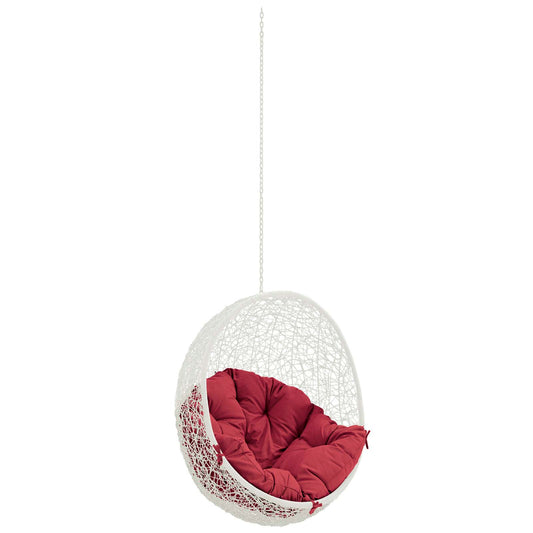 Shell Alfresco Swing Chair w/o Stand, White & Red