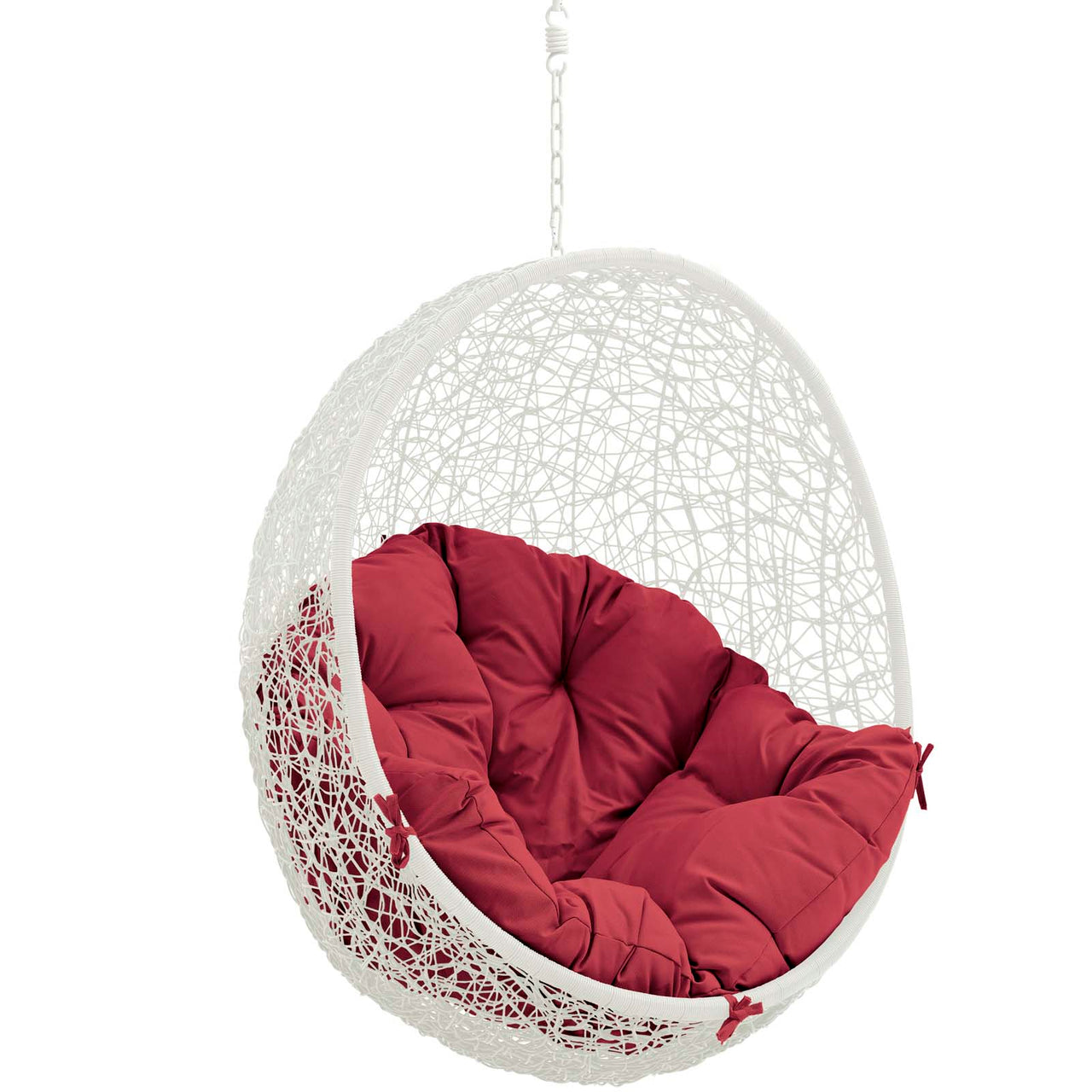 Shell Alfresco Swing Chair w/o Stand, White & Red