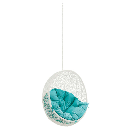 Shell Alfresco Swing Chair w/o Stand, White & Turquoise