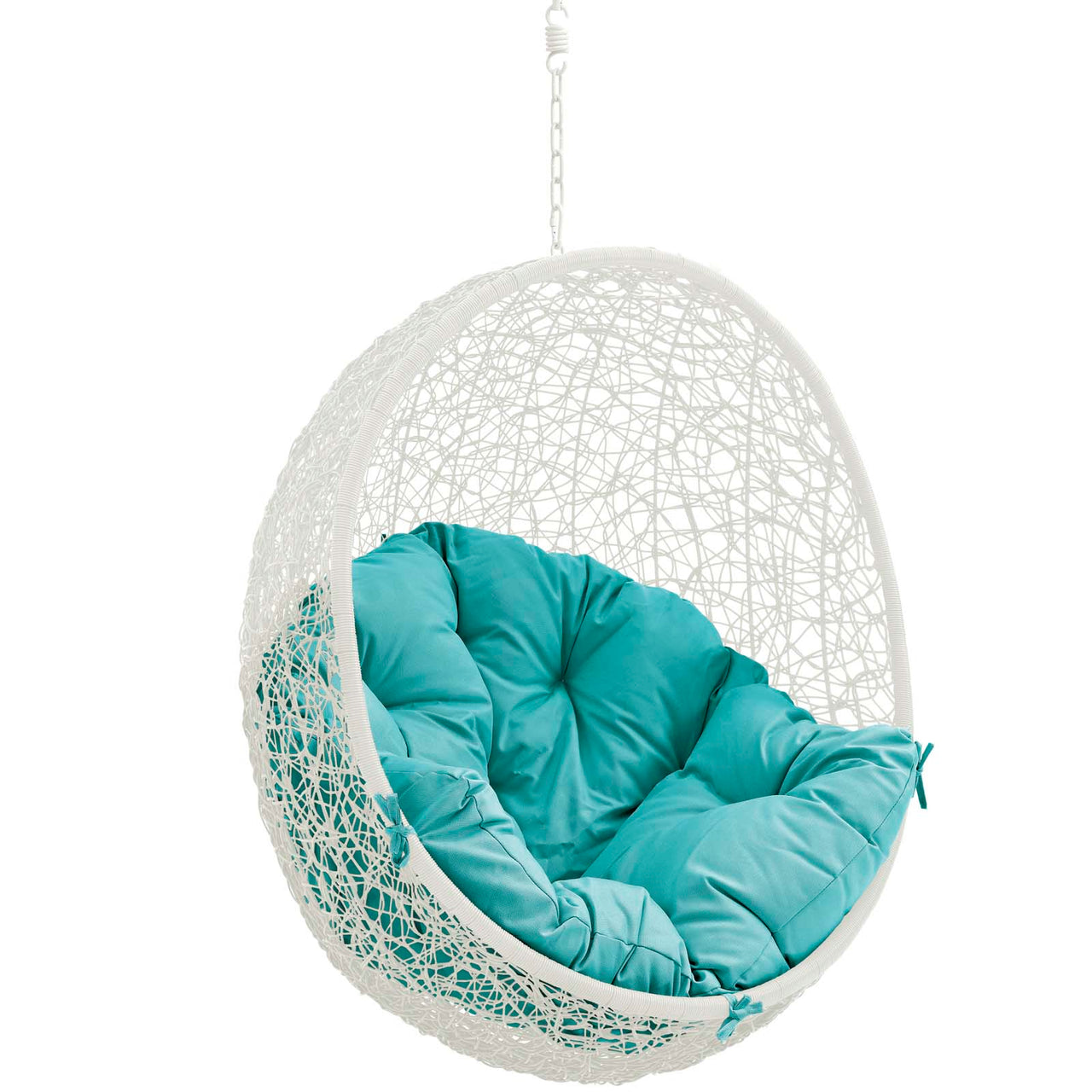 Shell Alfresco Swing Chair w/o Stand, White & Turquoise