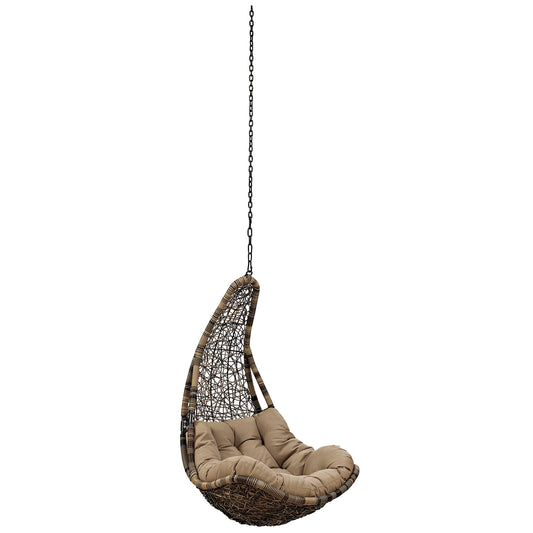 Abate Outdoor Patio Swing Chair Without Stand, Black & Mocha