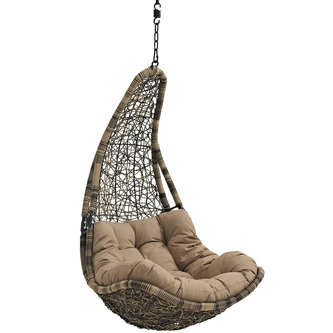 Avielle Teardrop Swing Chair, Black & Mocha