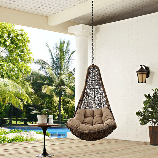 Avielle Teardrop Swing Chair, Black & Mocha