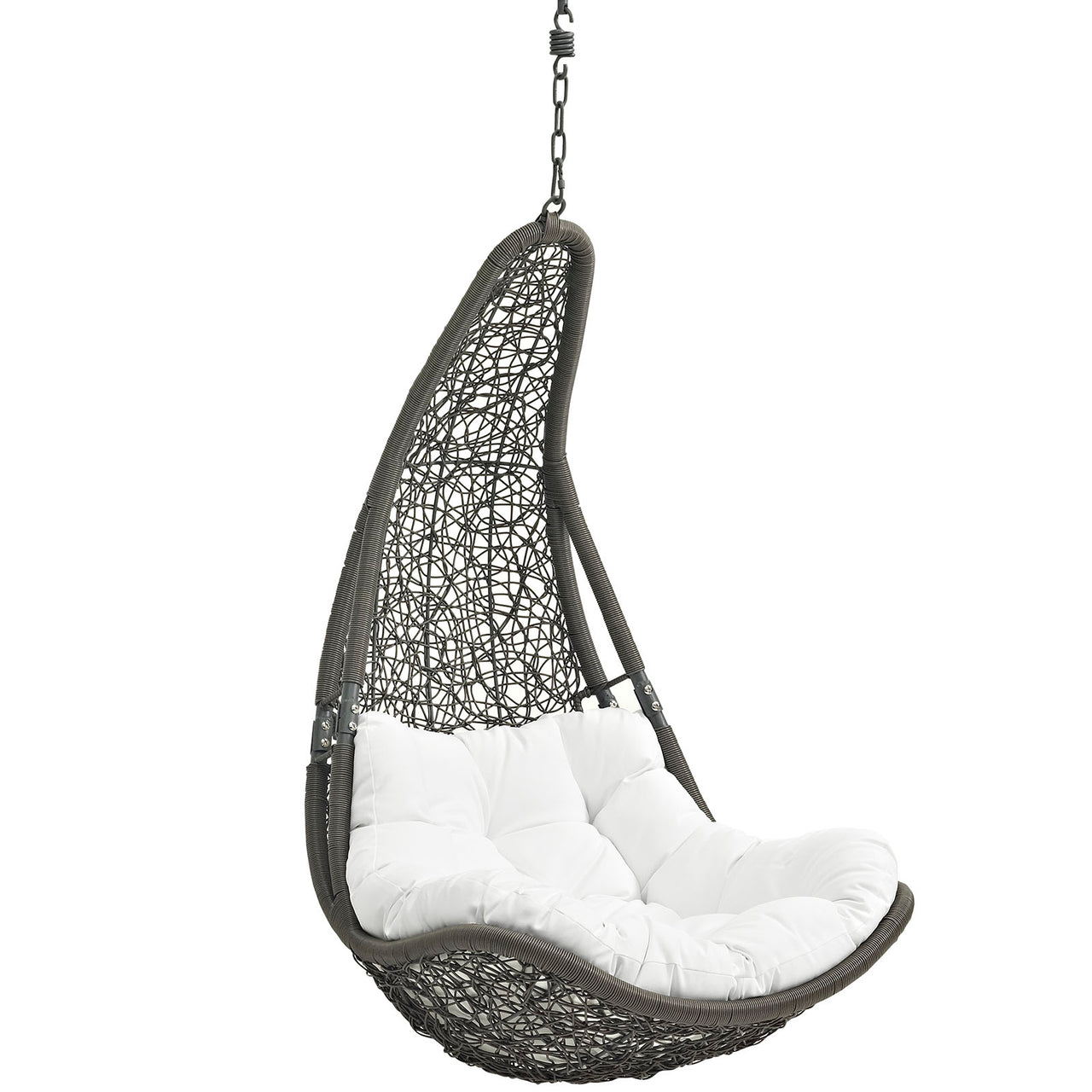 Avielle Teardrop Swing Chair, Gray & White