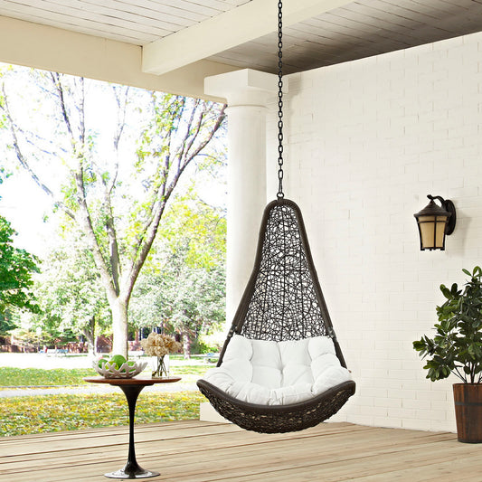 Avielle Teardrop Swing Chair, Gray & White