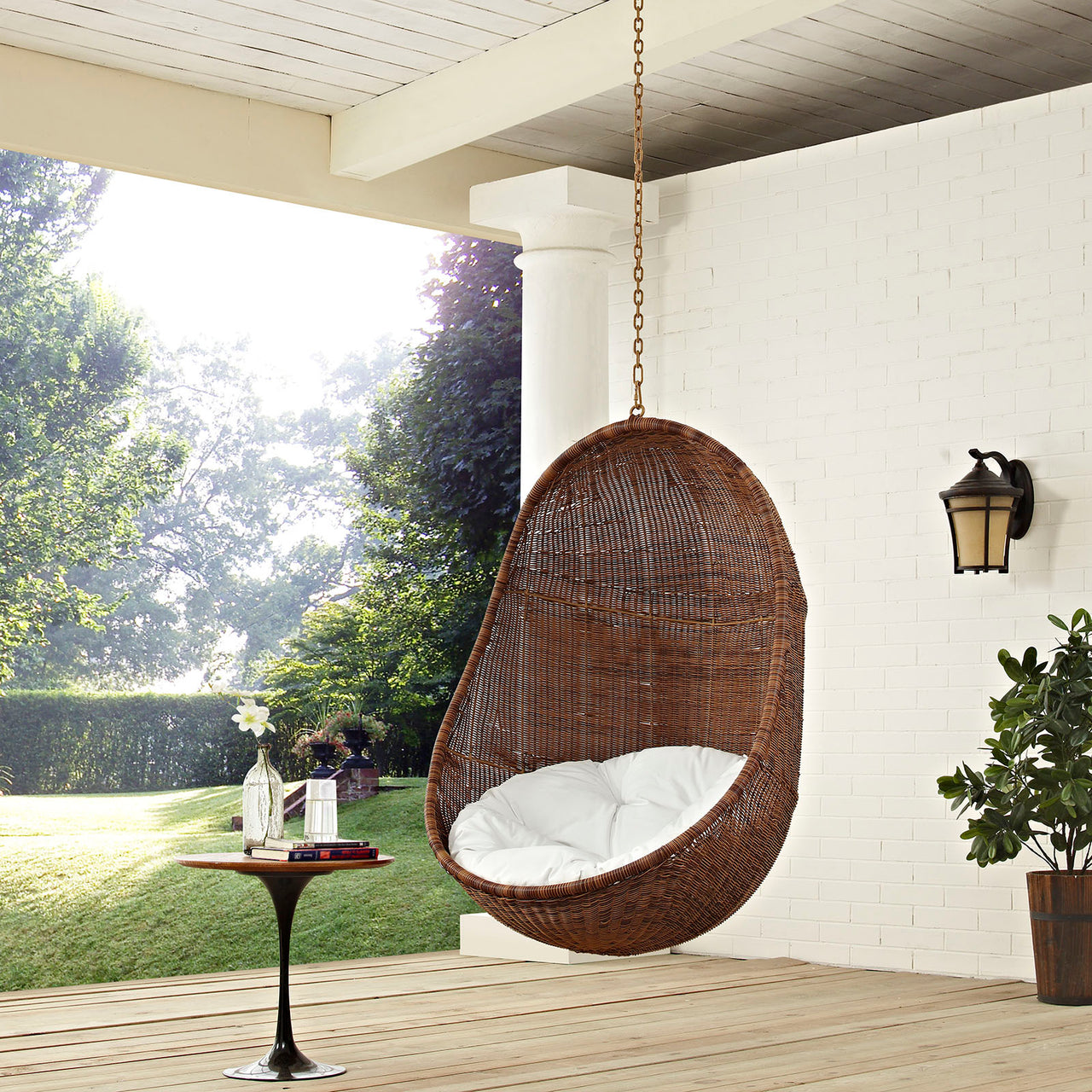 Alquessa Swing Chair w/o Stand, Coffee & White