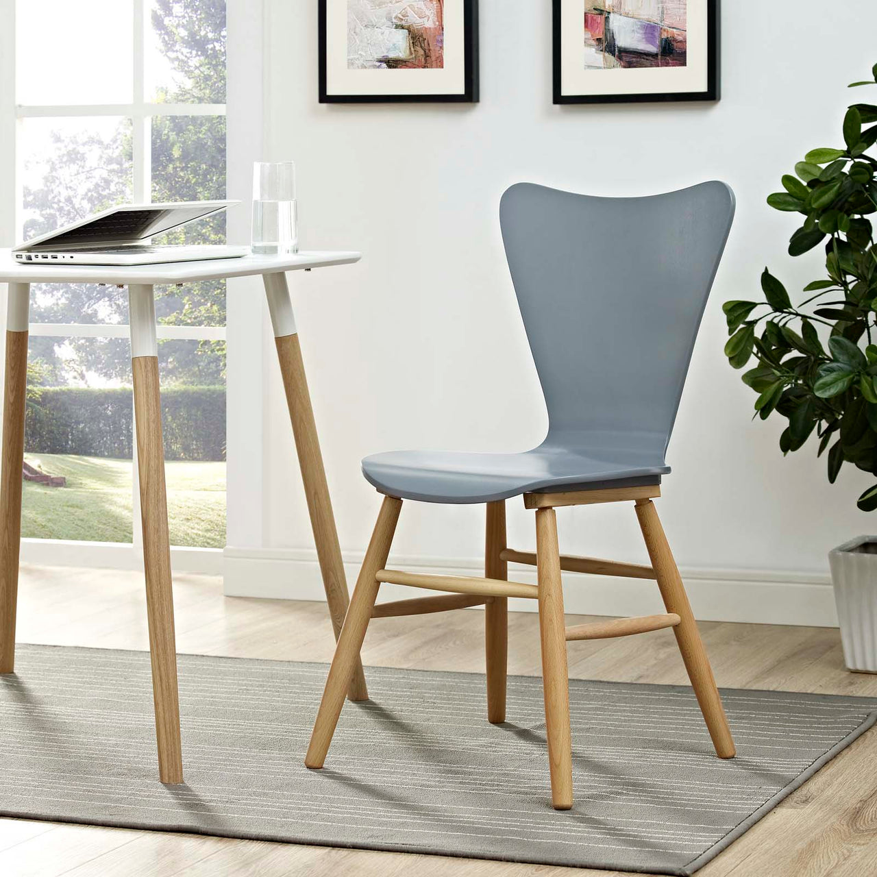 Streamline Contour Dining Chair, Gray