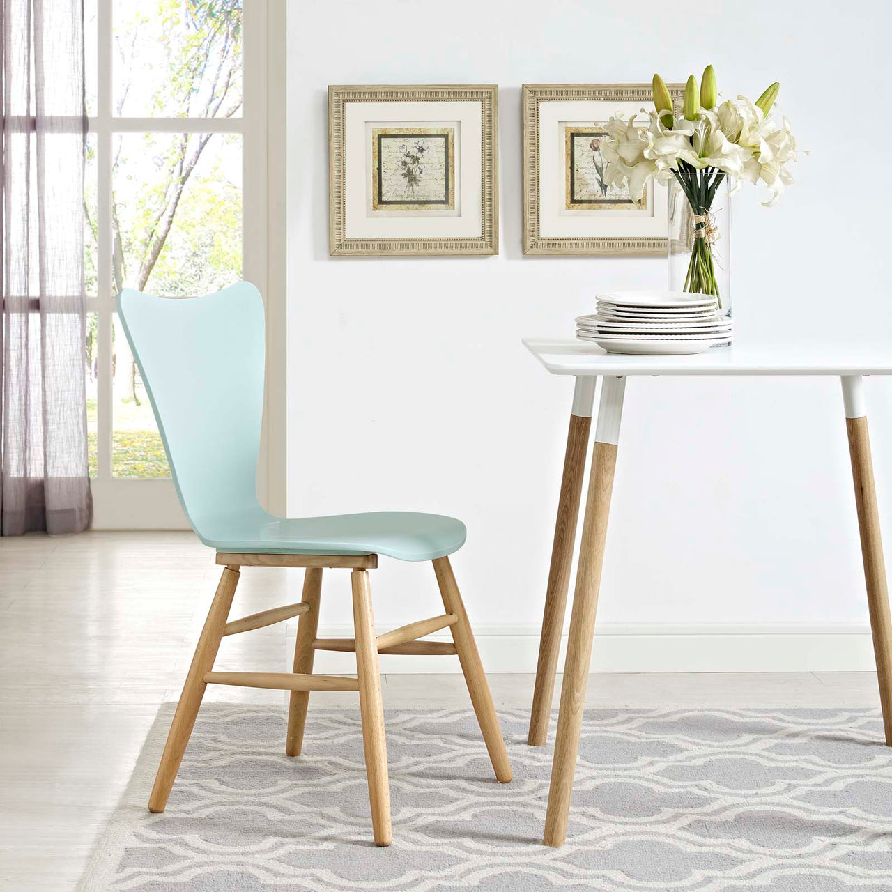 Streamline Contour Dining Chair, Light Blue