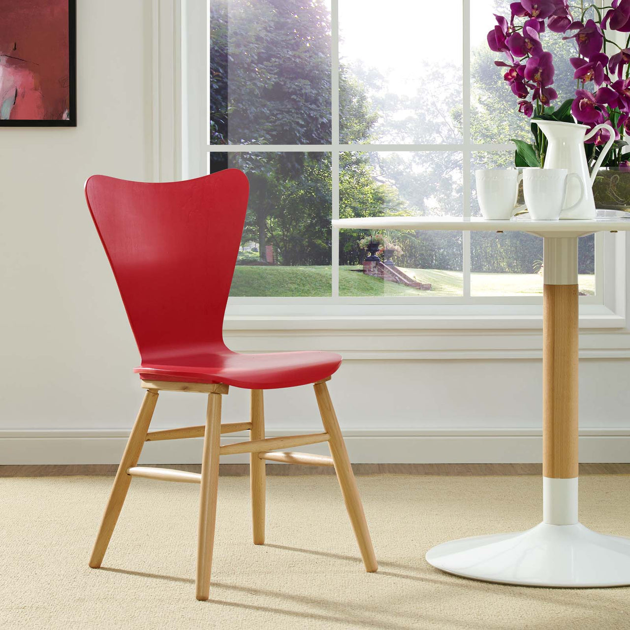 Streamline Contour Dining Chair, Red