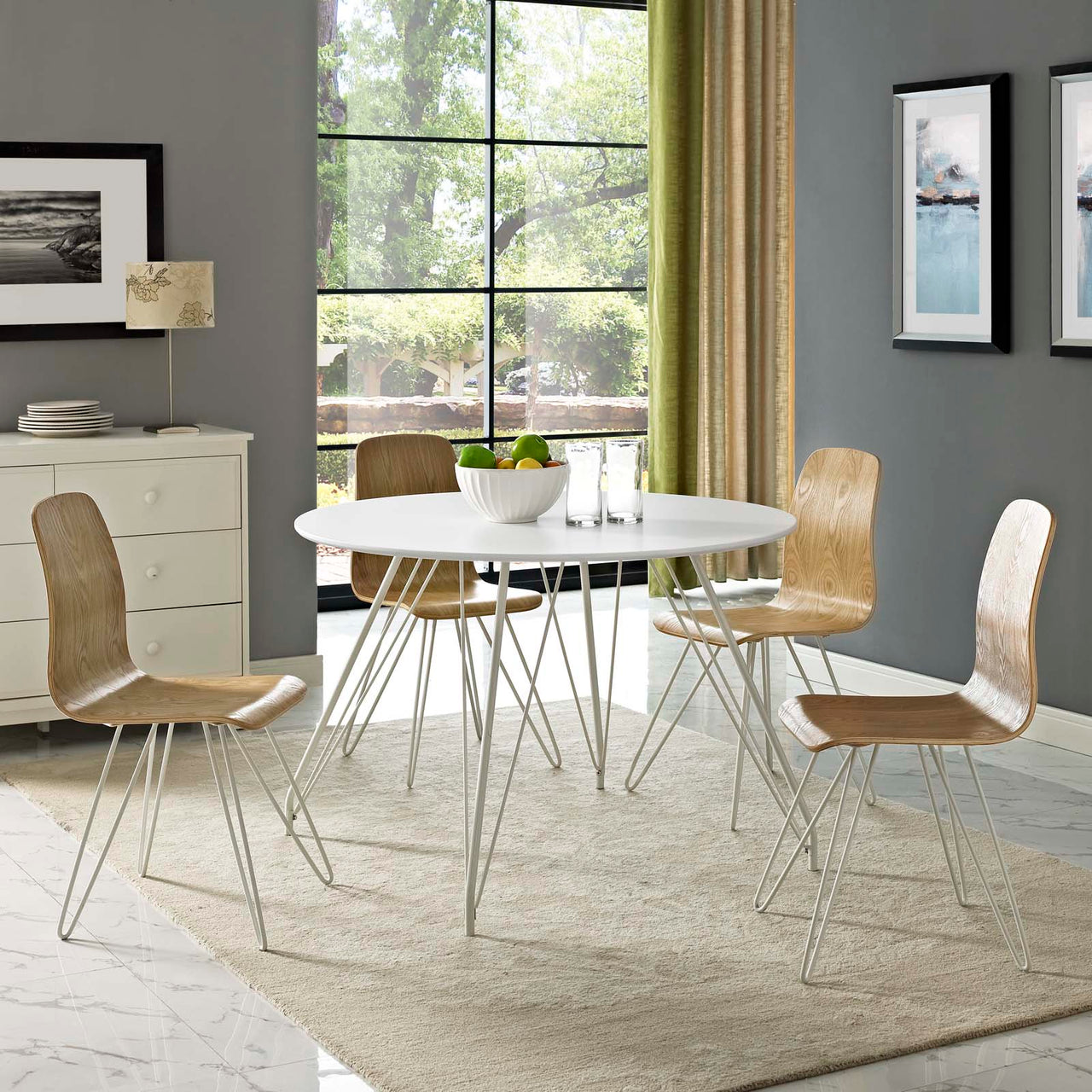 Calyssa Round Dining Table, White