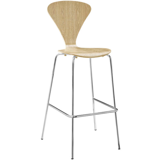 Condense Dining Bar Stool, Natural Wood