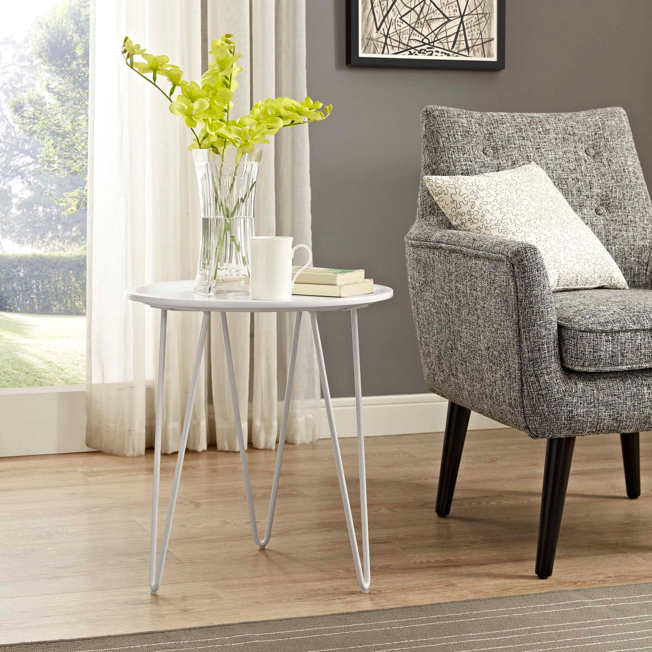 Miroux Side Table, White
