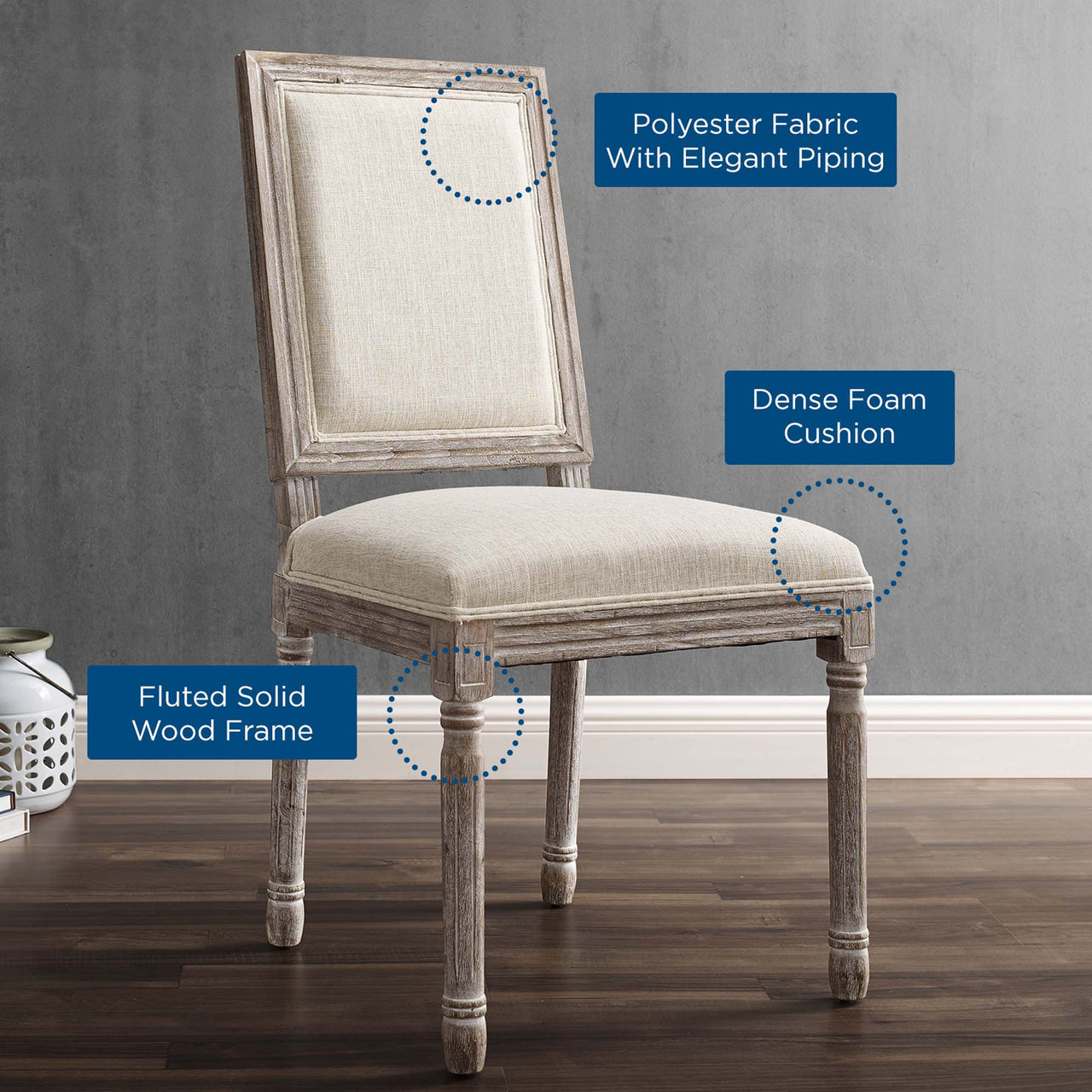 Corton Upholstered Side Chair Set of 2, Beige