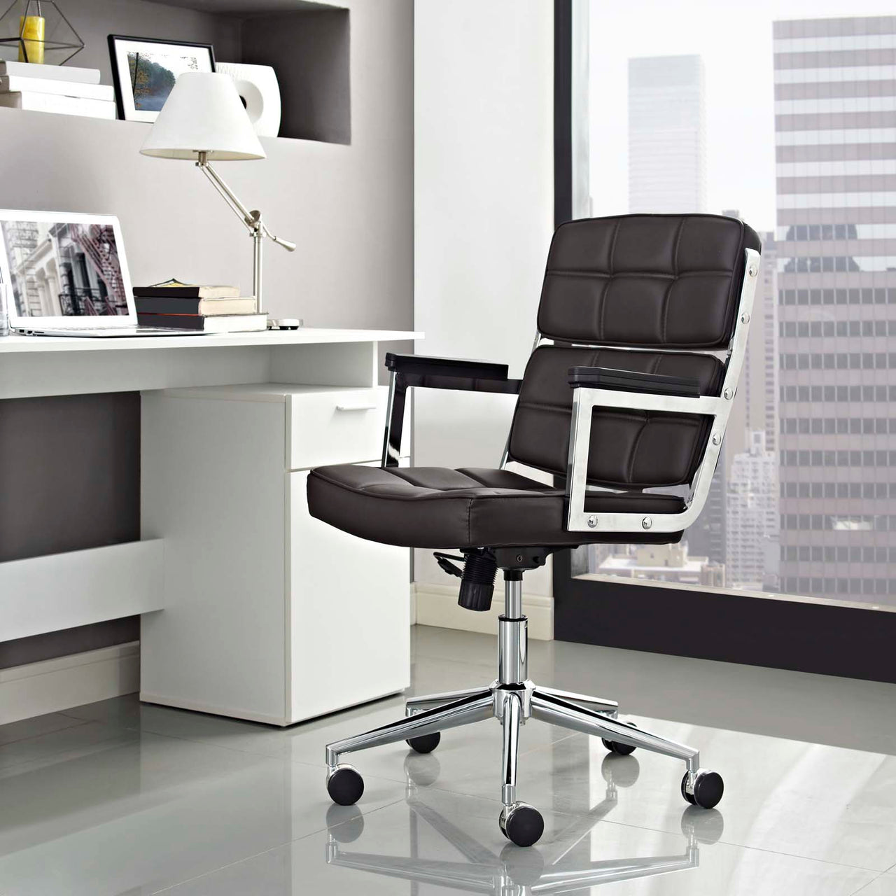 Metropolitan Highback Eco-Leather Office Chair, Brown