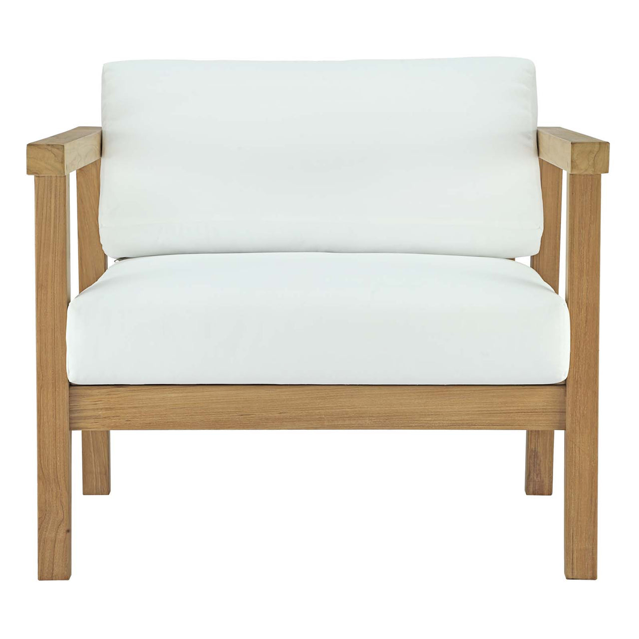 Brentford Alfresco Armchair, Natural Wood & White