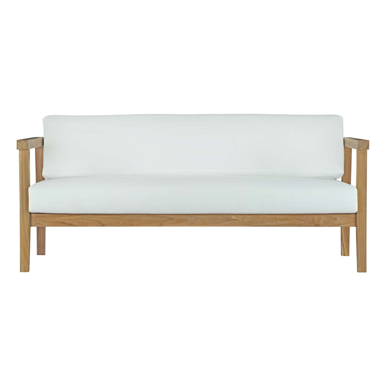 Brentford 6-Piece Alfresco Lounging Set, Natural Wood & White