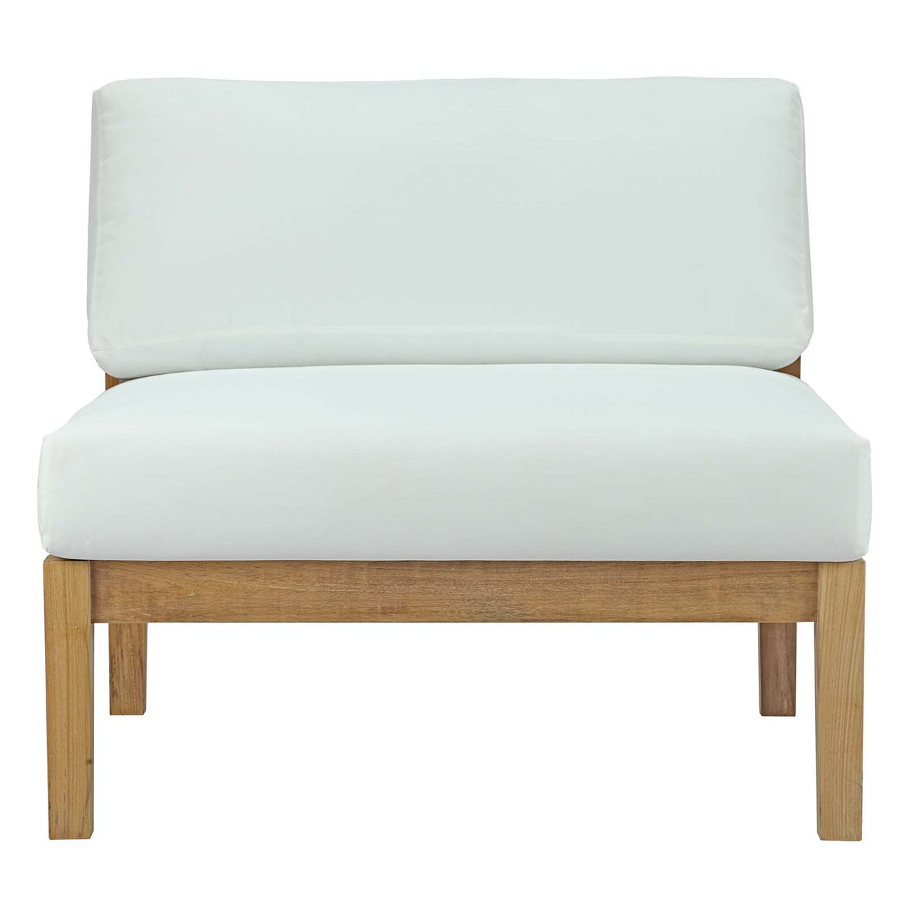 Brentford 4-Piece Alfresco Lounging Set, Natural Wood & White