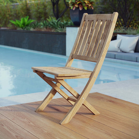 Shorehaven Alfresco Folding Chair, Natural Wood
