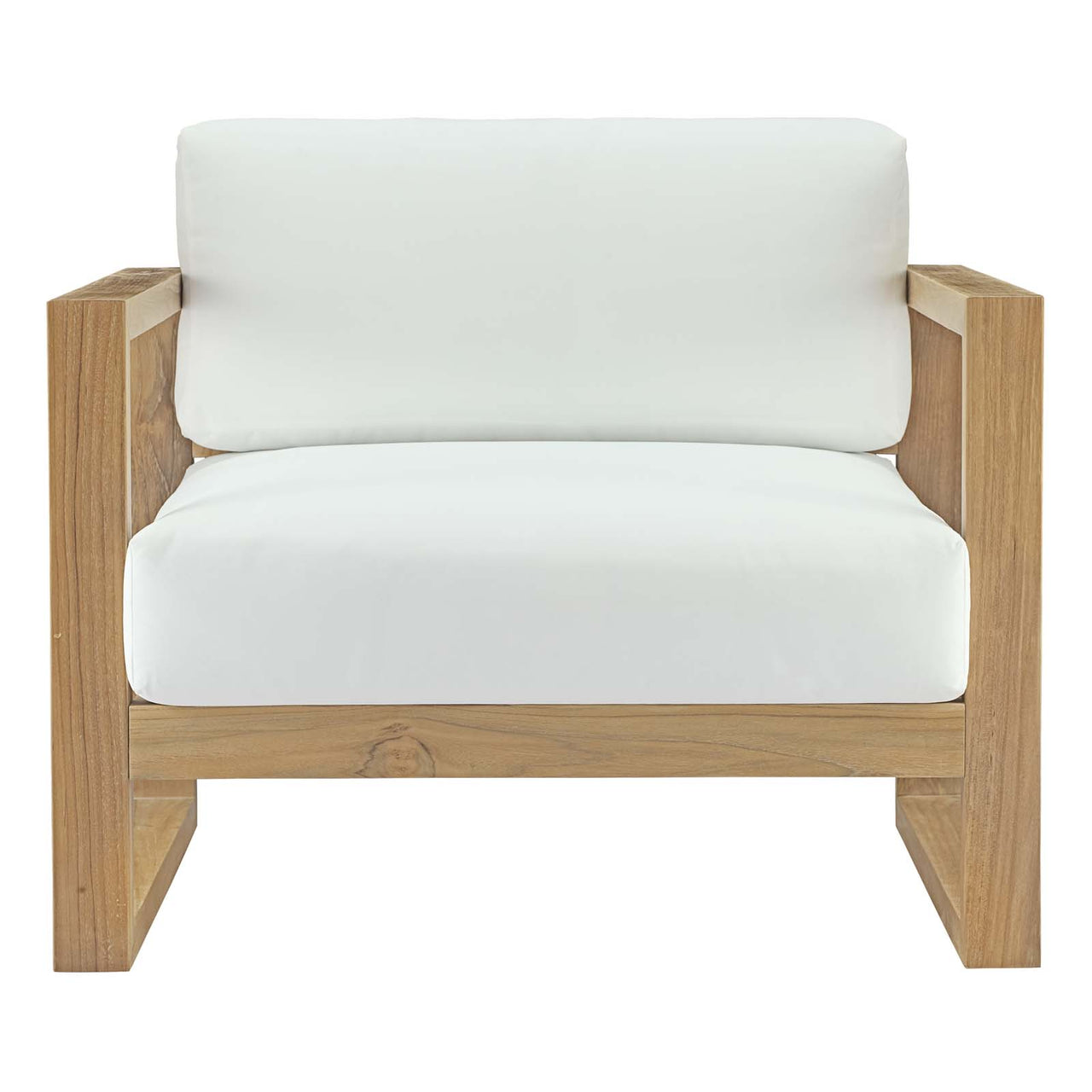 Rizer Alfresco Grade-A Teak Armchair, Natural Wood & White