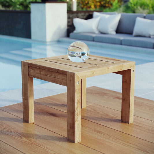 Rizer Alfresco Grade-A Teak Side Table, Natural Wood