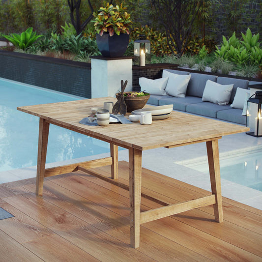 Kivora Alfresco Teak Dining Table, Natural Wood