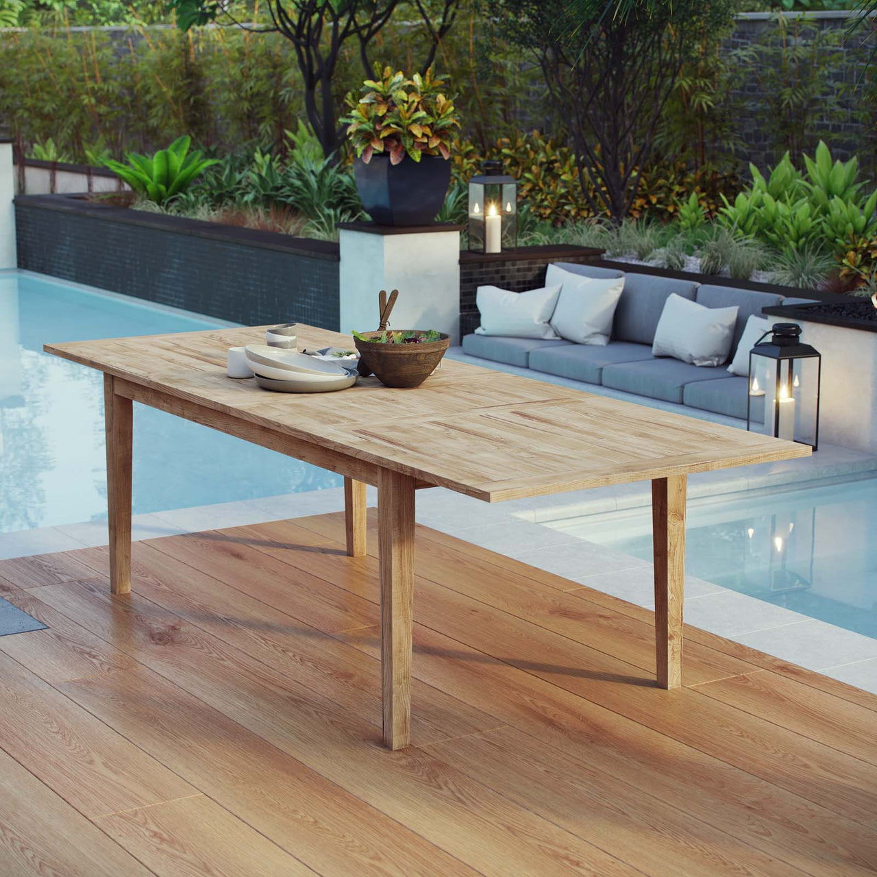 Shorehaven Extendable Alfresco Dining Table, Natural Wood