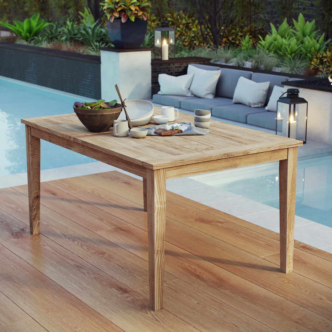 Shorehaven Alfresco Dining Table, Natural Wood