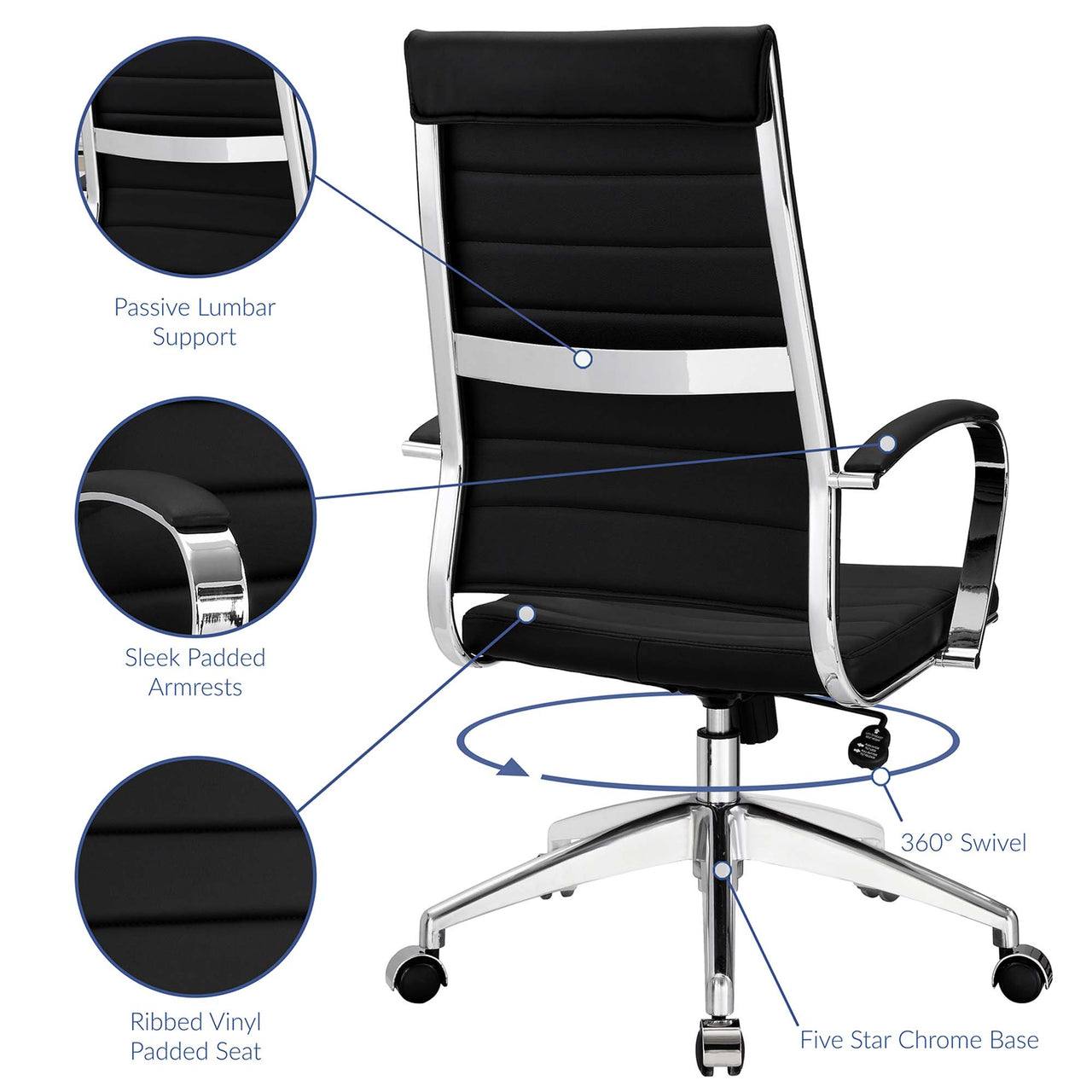Office Flex Highback Office Chair, Black
