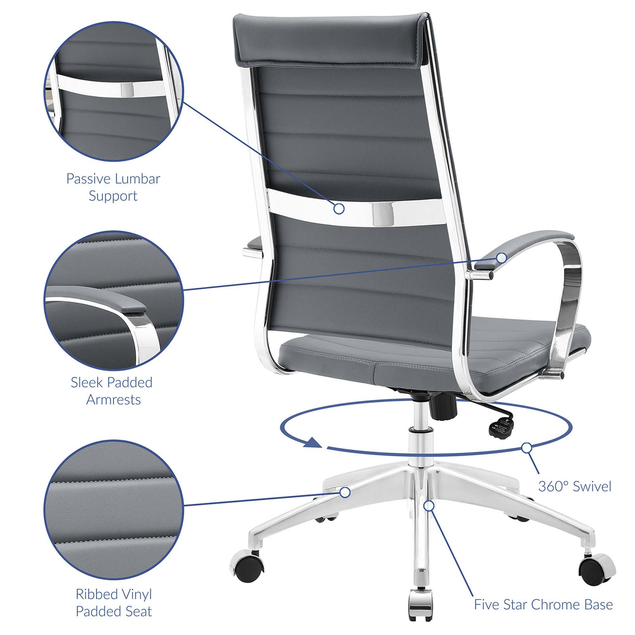 Office Flex Highback Office Chair, Gray