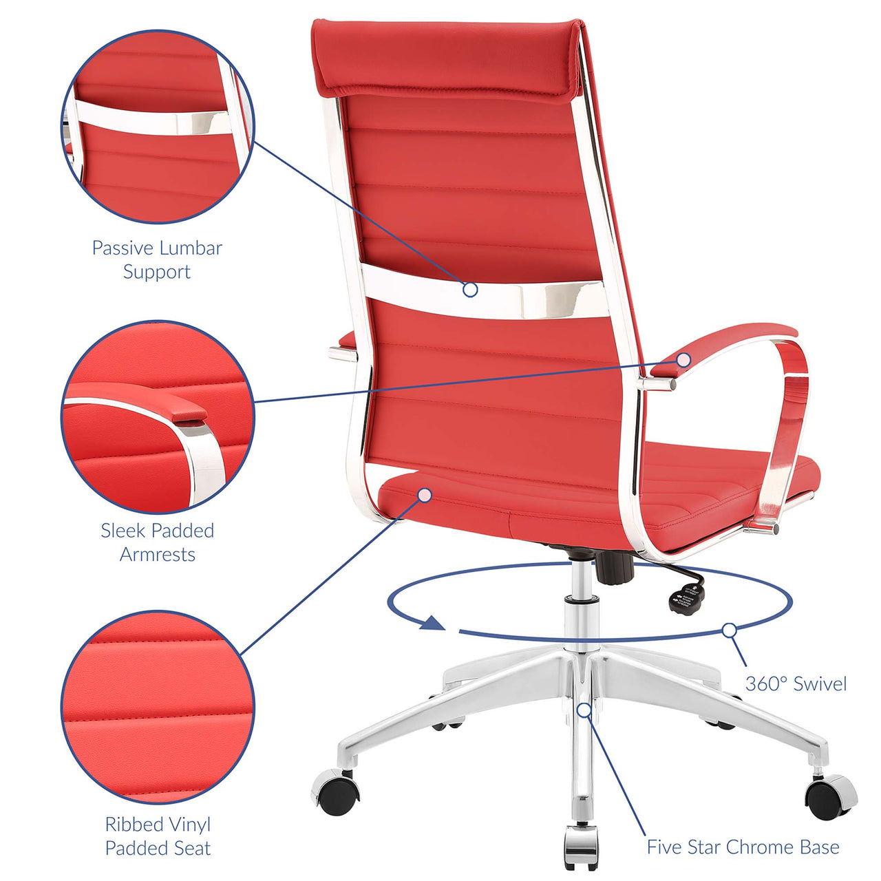 Office Flex Highback Office Chair, Red