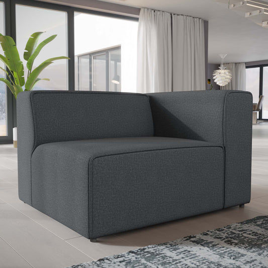 Coalesse Fabric Right-Facing Chair | Modular Sectional Component, Gray