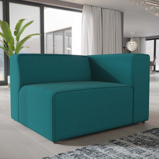 Coalesse Fabric Right-Facing Chair | Modular Sectional Component, Teal
