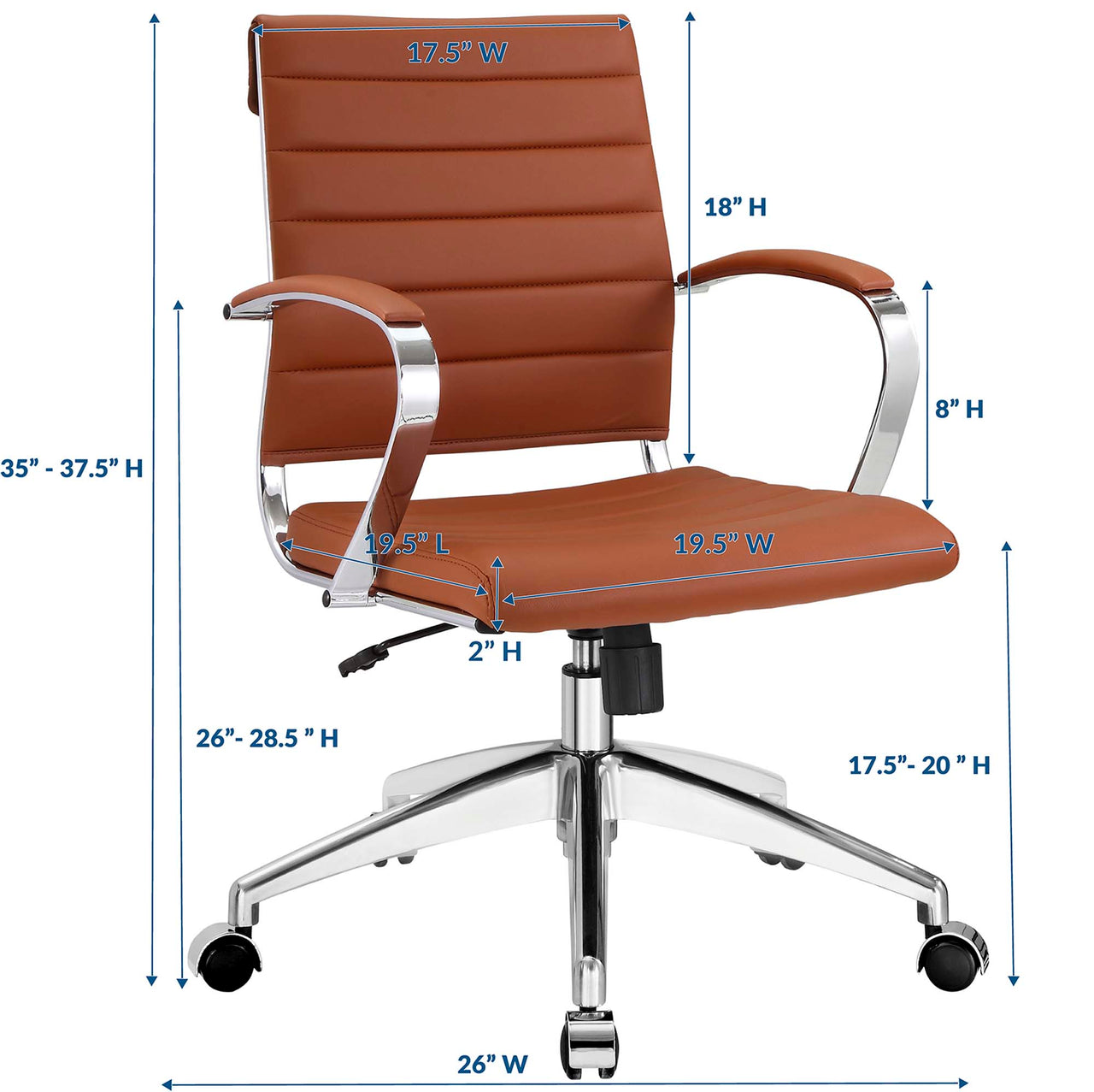 Office Flex Mid Back Office Chair, Terracotta