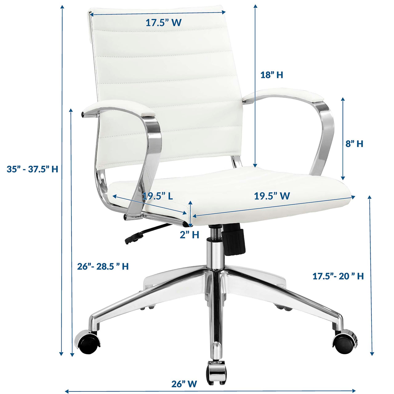 Office Flex Mid Back Office Chair, White