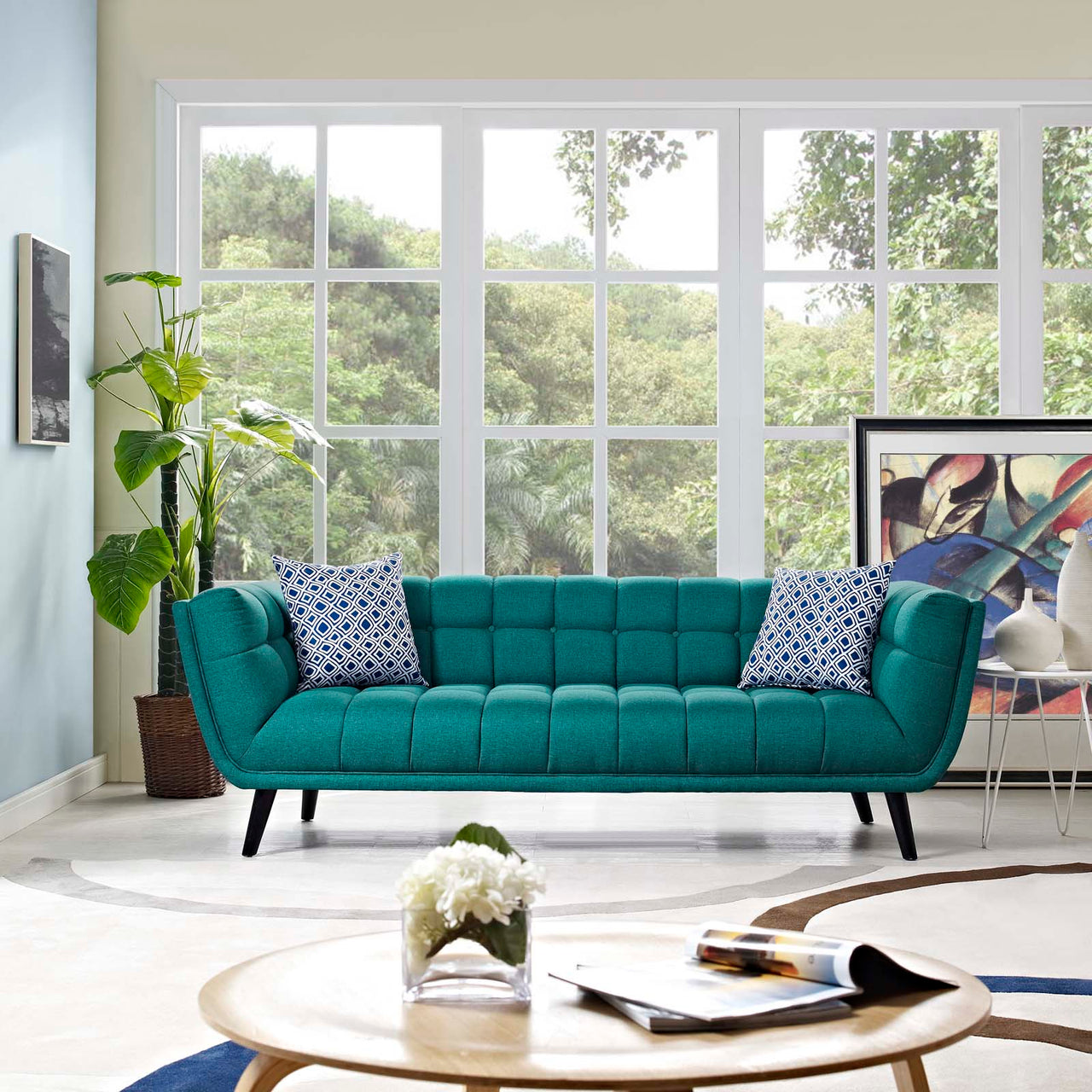 Caress Fabric Sofa, Teal