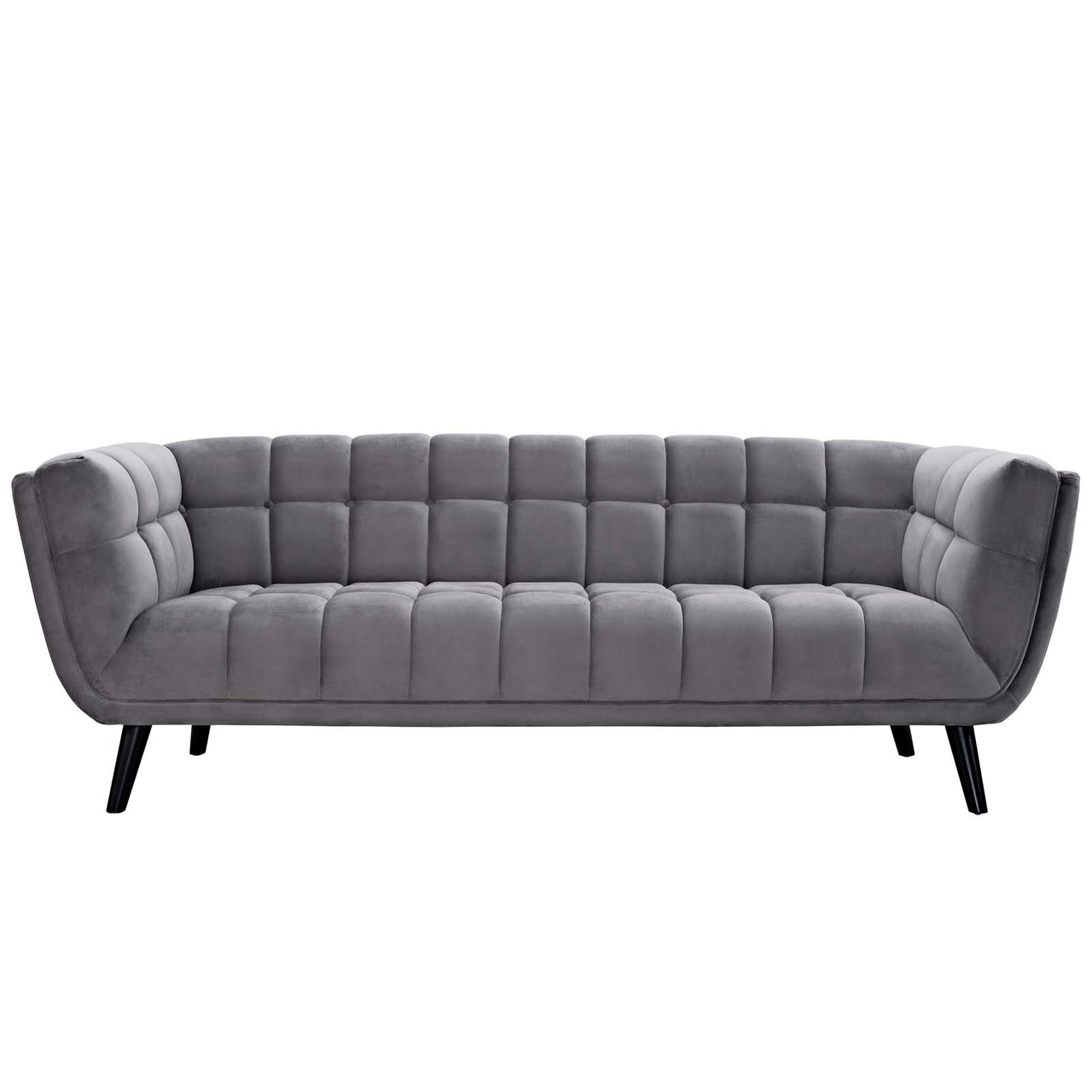 Caress Velvet Sofa, Gray