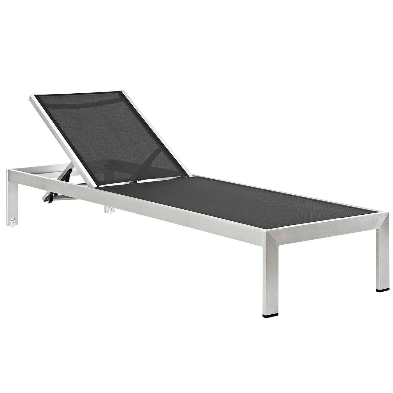 Shorea 3-Piece Alfresco Chaise with Cushions, Silver & Navy