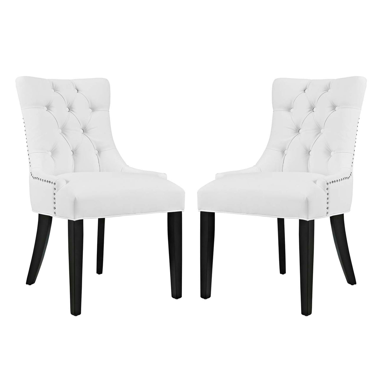 Cavell Eco-Leather Dining Chair Set of 2, White