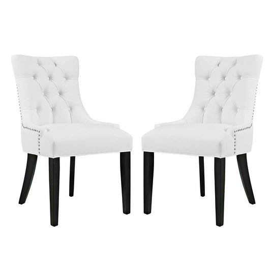 Cavell Eco-Leather Dining Chair Set of 2, White