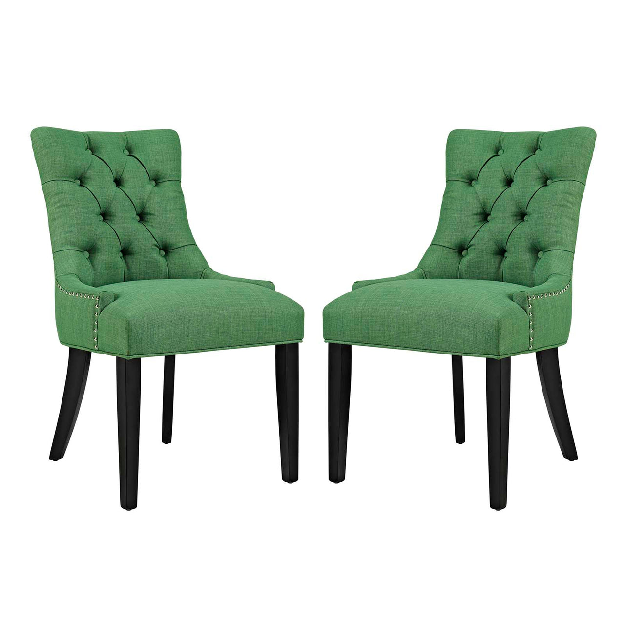 Cavell Fabric Dining Chair Set of 2, Green