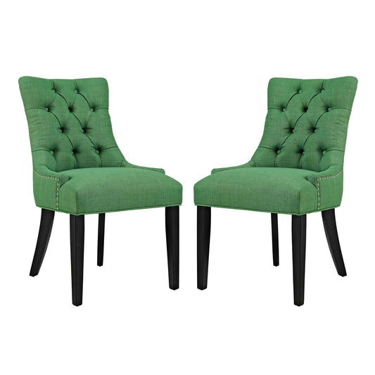 Cavell Fabric Dining Chair Set of 2, Green