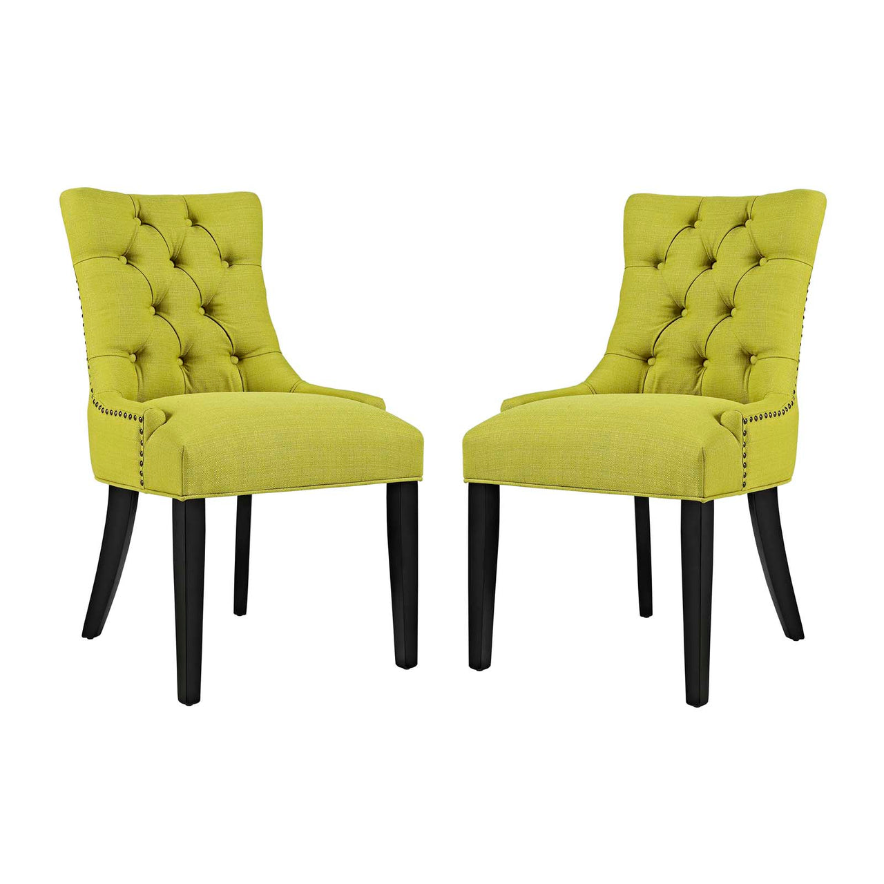 Cavell Fabric Dining Chair Set of 2, Chartreuse