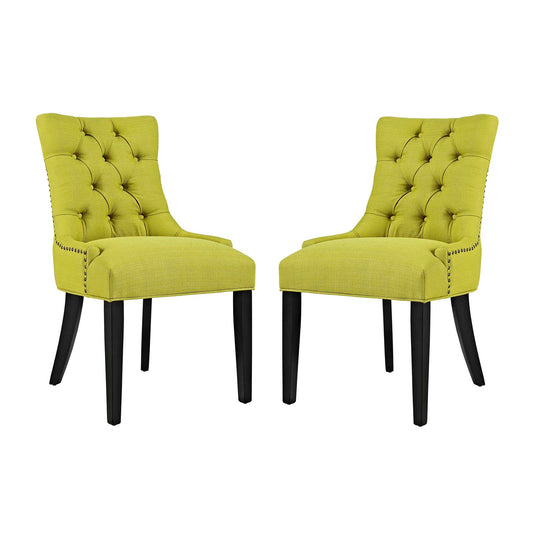Cavell Fabric Dining Chair Set of 2, Chartreuse