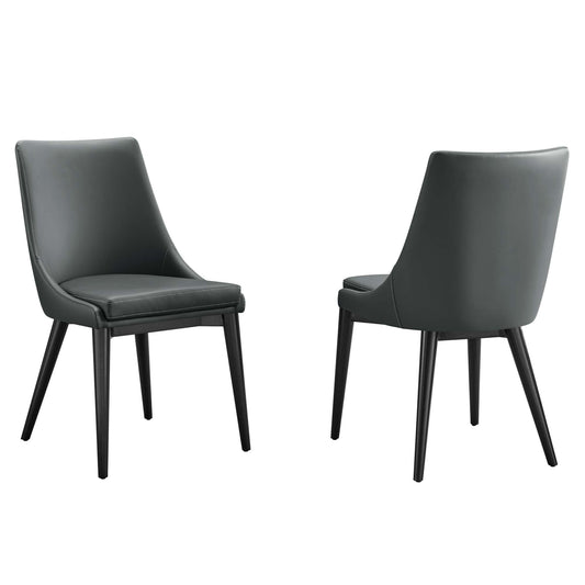 Viremont Eco-Leather Dining Chair Set of 2, Gray