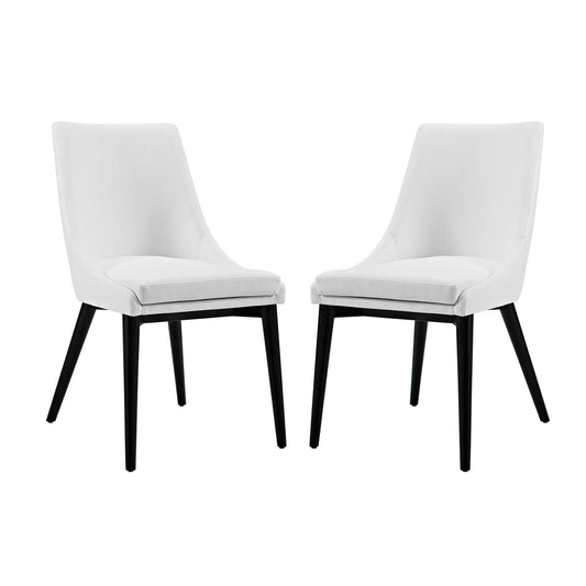Viremont Eco-Leather Dining Chair Set of 2, White