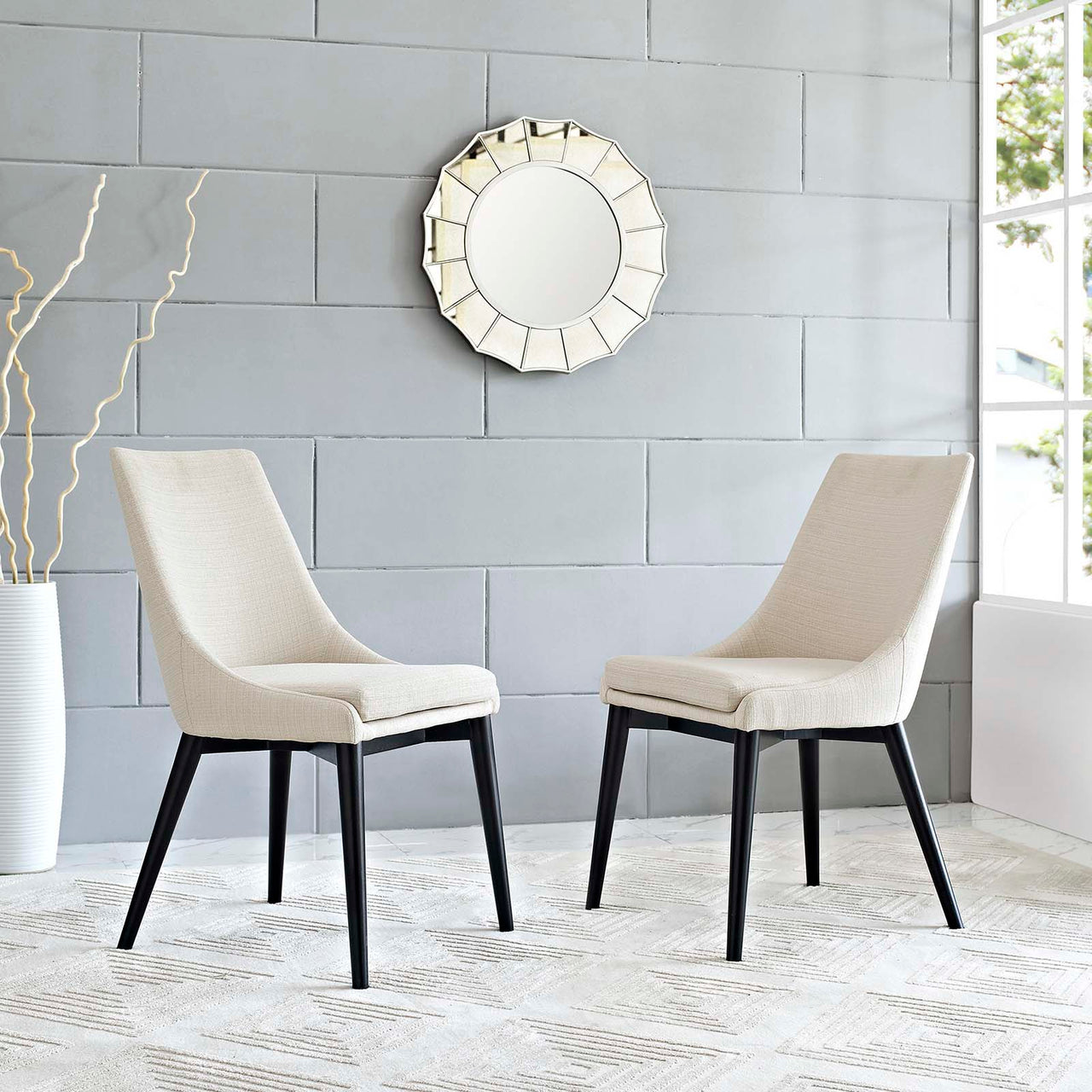 Viremont Woven Dining Chair Set of 2, Beige