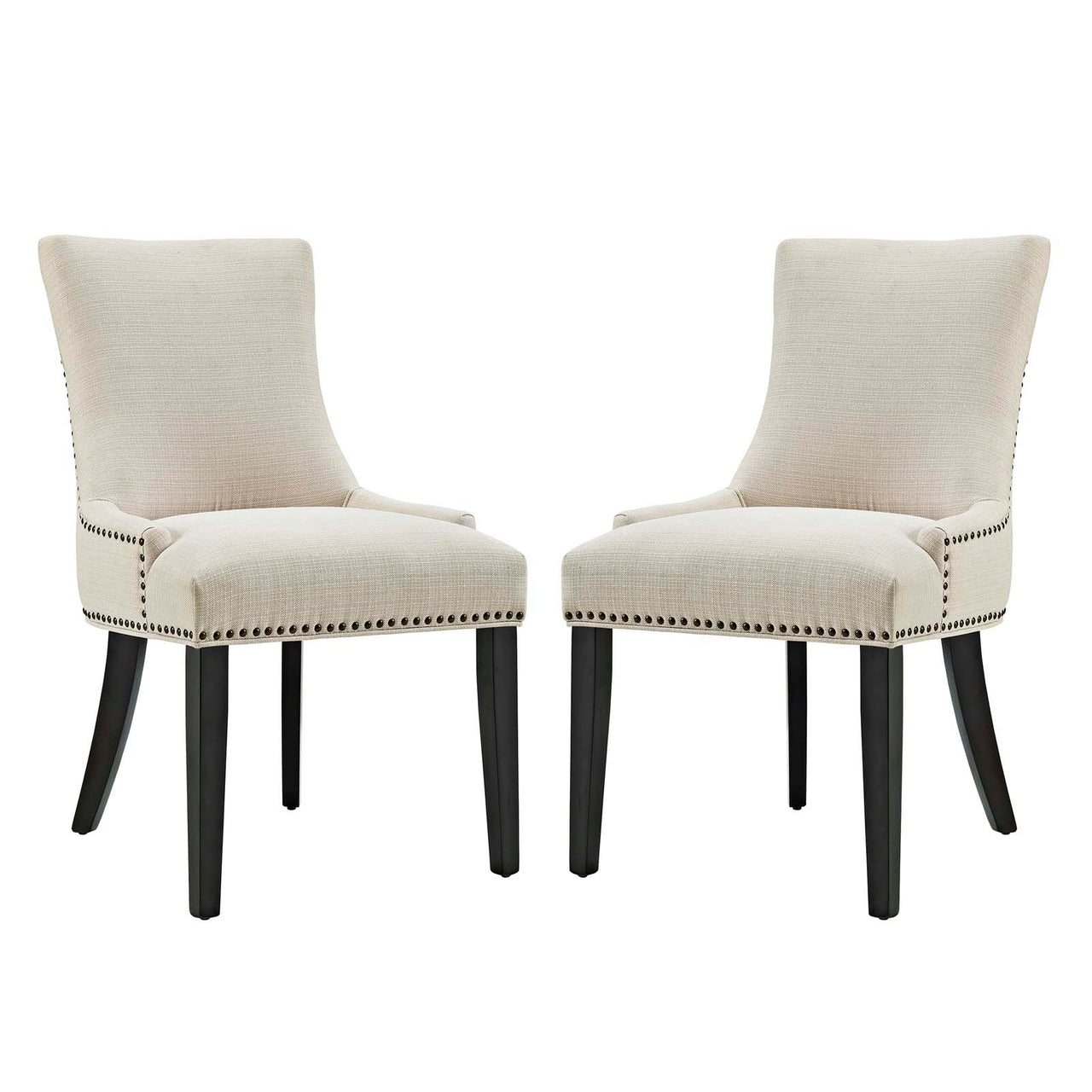 Marvelle Upholstered Dining Chair Set of 2, Beige