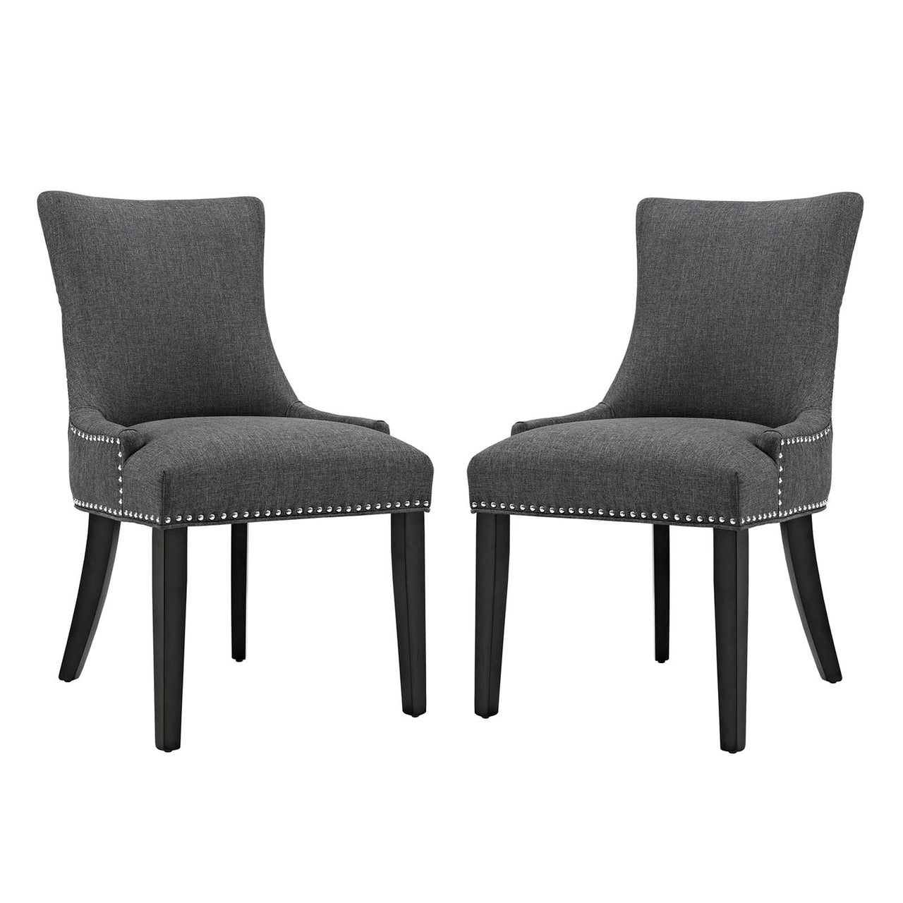 Marvelle Upholstered Dining Chair Set of 2, Gray
