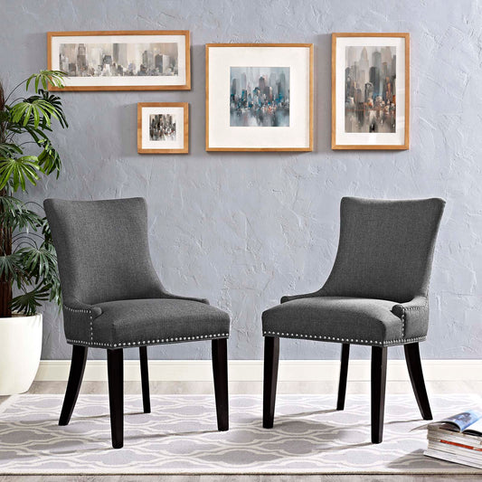 Marvelle Upholstered Dining Chair Set of 2, Gray